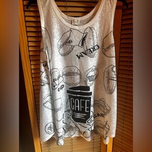 White Graphic Tank Top